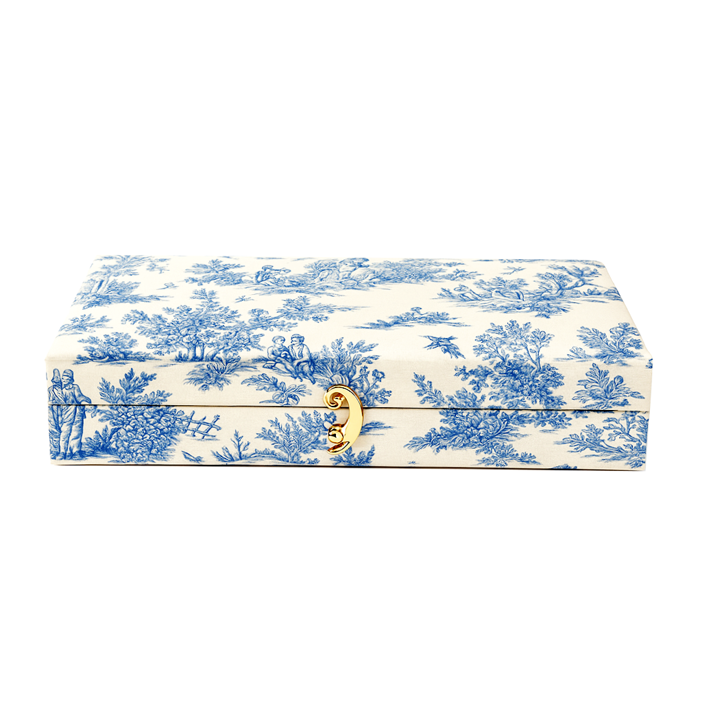 Coffret Toile de Jouy - Bleu GA 069