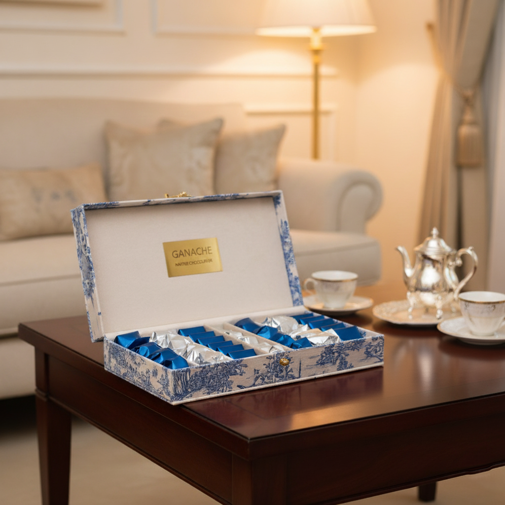 Coffret Toile de Jouy - Bleu GA 070